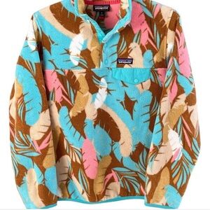 PATAGONIA Synchilla Women’s (SM) Small Snap-T “Feather Dance” Fleece Pullover